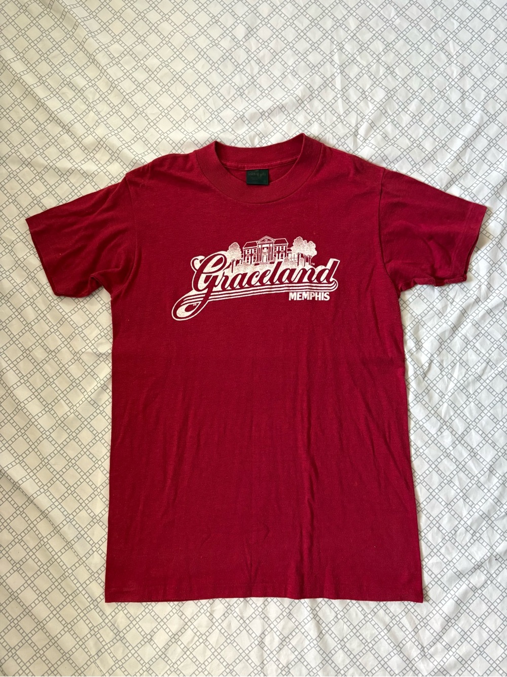 Vintage Single Stitch Touch Of Gold Graceland Memphis Red Short-Sleeve T-Shirt